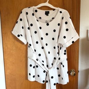 Worthington polka dot blouse